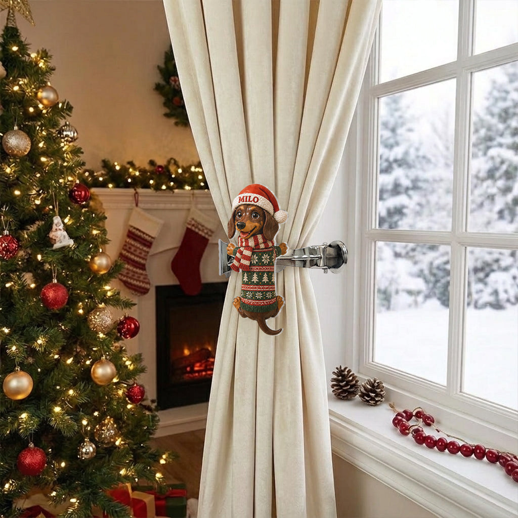 Funny Pet Christmas Gift - Personalized Dog Curtain Tieback