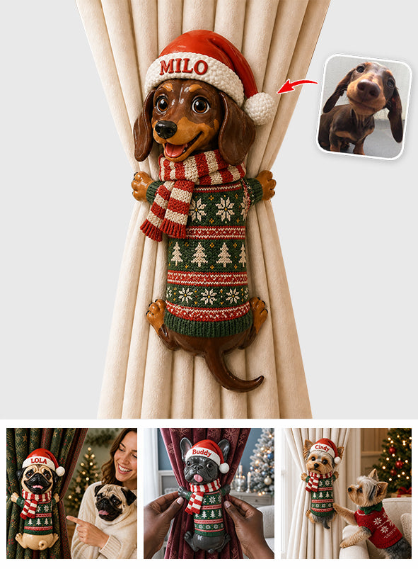 Funny Pet Christmas Gift - Personalized Dog Curtain Tieback