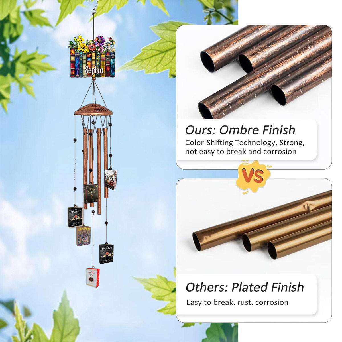 Personalisiertes Lieblingsbuch – Windspiel mit Anhängern