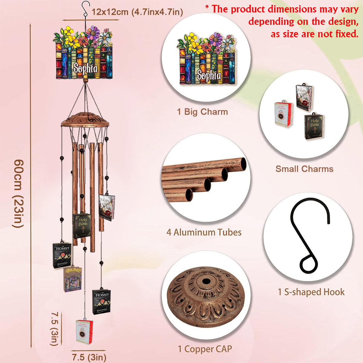 Personalisiertes Lieblingsbuch – Windspiel mit Anhängern