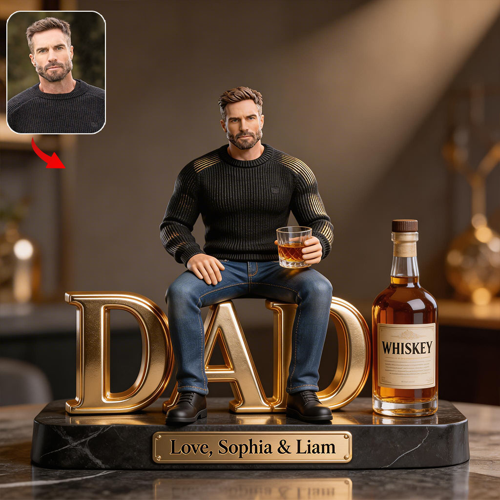 Custom Any Photo, Best Gift For Dad & Grandpa - Personalized Father Custom Shaped Acrylic Plaque