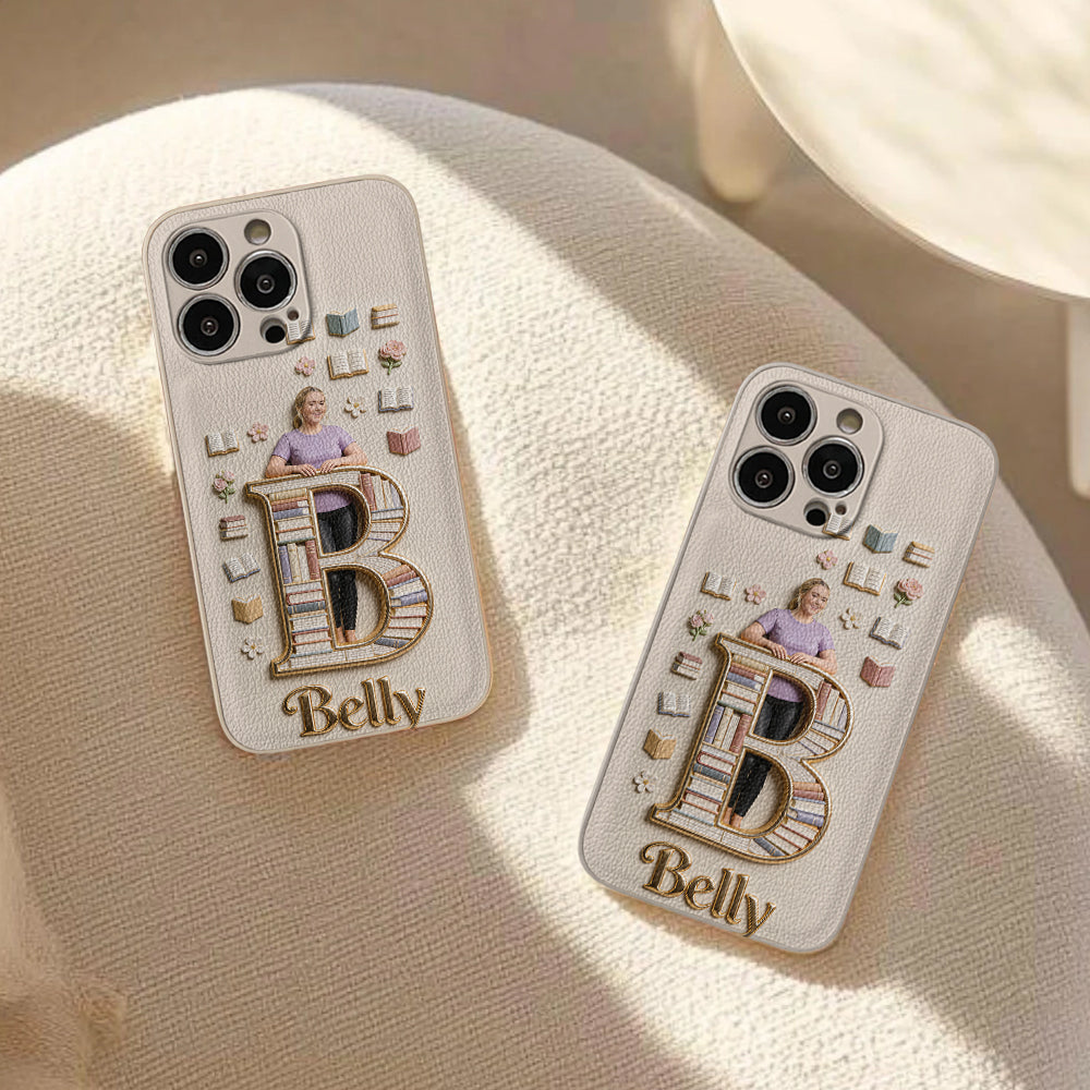 Book Lovers Gift - Personalized Book 3D Embossed Leather Phone Case