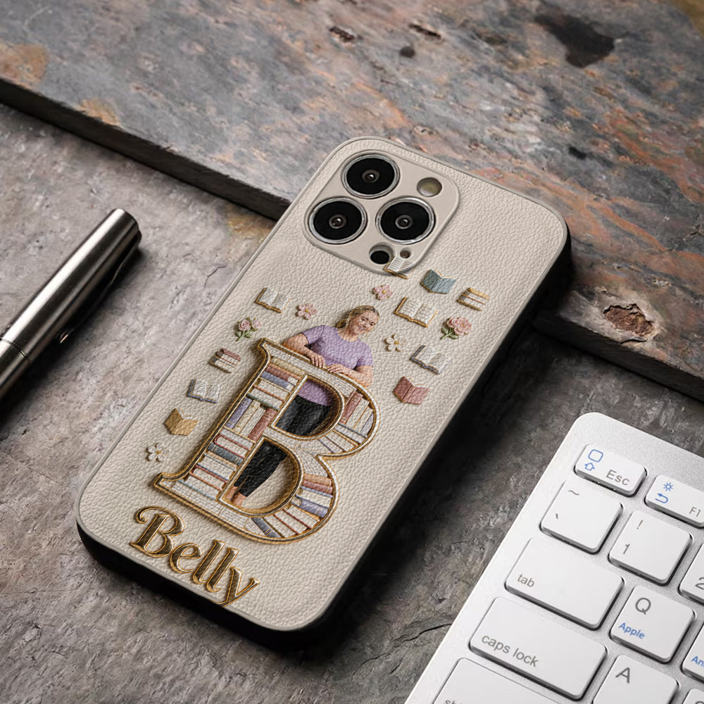 Book Lovers Gift - Personalized Book 3D Embossed Leather Phone Case