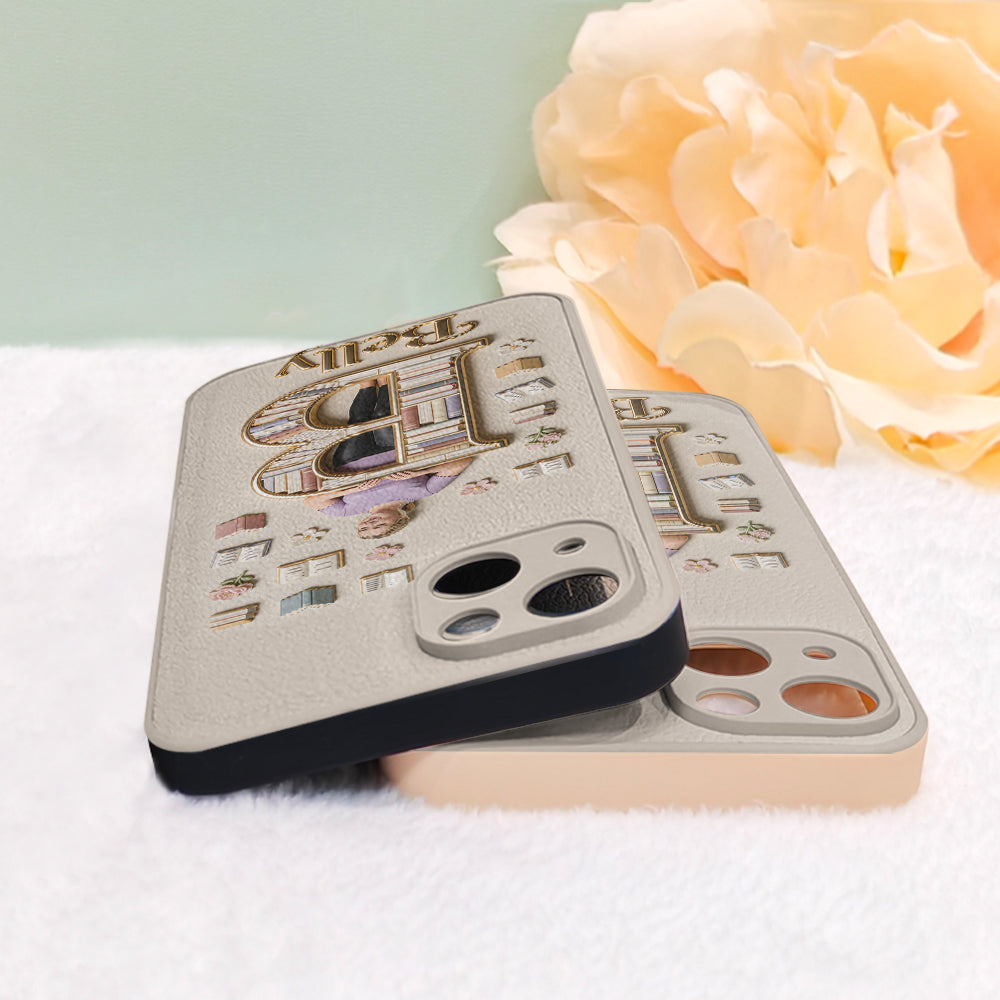 Book Lovers Gift - Personalized Book 3D Embossed Leather Phone Case