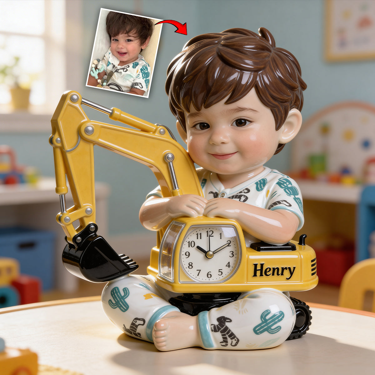 Custom Any Photo - Personalized Kid Desk Clock Plaque