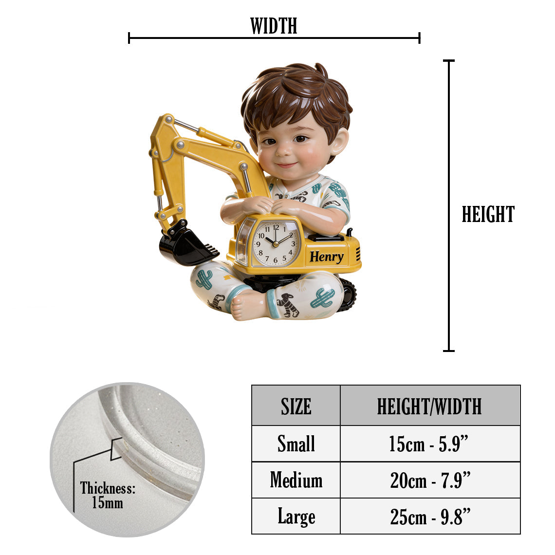 Custom Any Photo - Personalized Kid Desk Clock Plaque