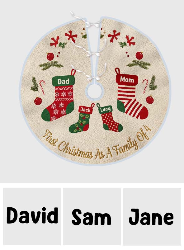 Erstes Weihnachtsfest als Familie - Personalisierte Baumdecke für die Familie