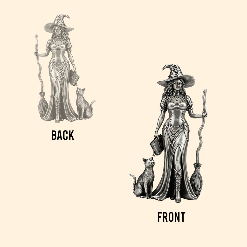 Anmutige Hexe – Personalisierte Acrylplakette in Hexenform