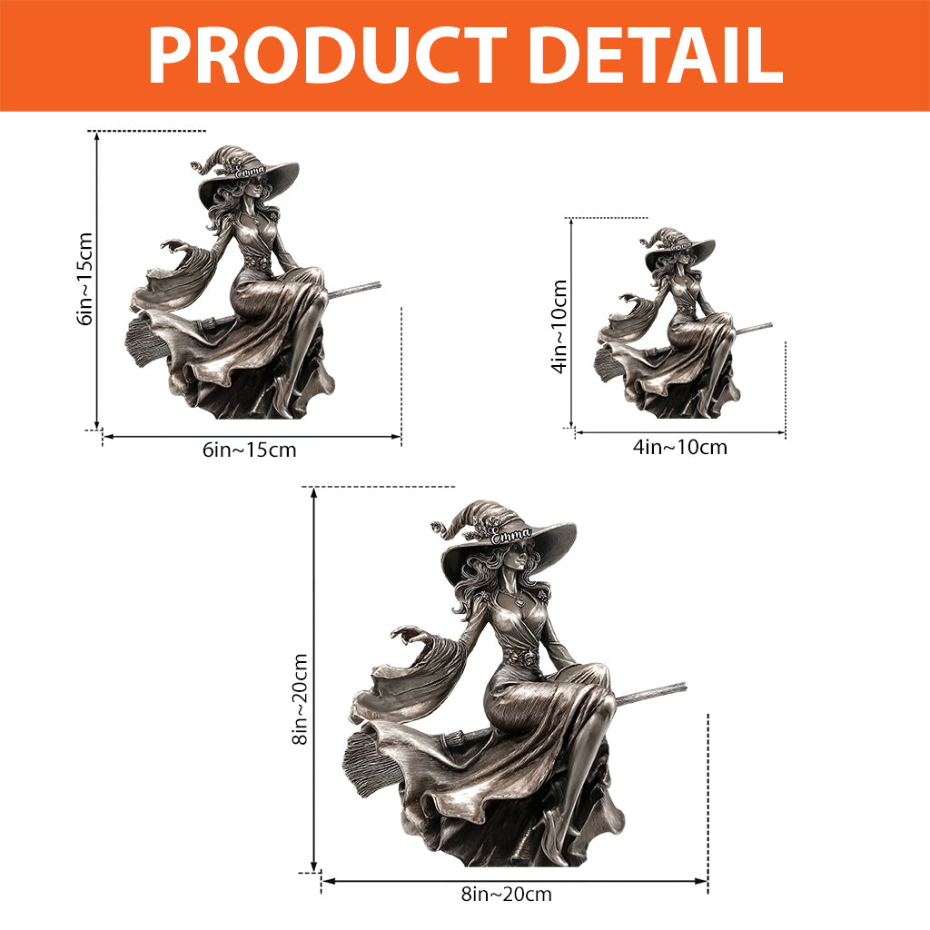 Anmutige Hexe – Personalisierte Acrylplakette in Hexenform