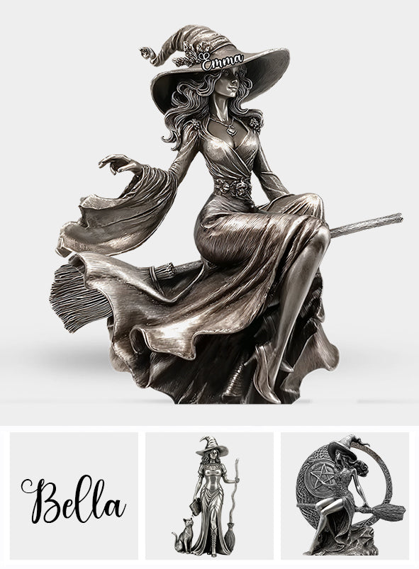 Anmutige Hexe – Personalisierte Acrylplakette in Hexenform