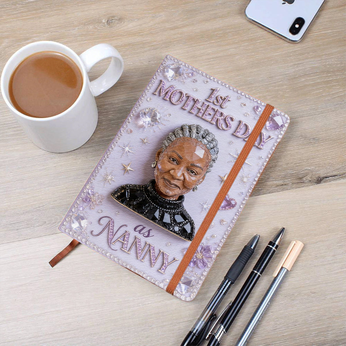 Personalisierbares Geburtsstein Frauen Notizbuch - Individuelles Lederjournal