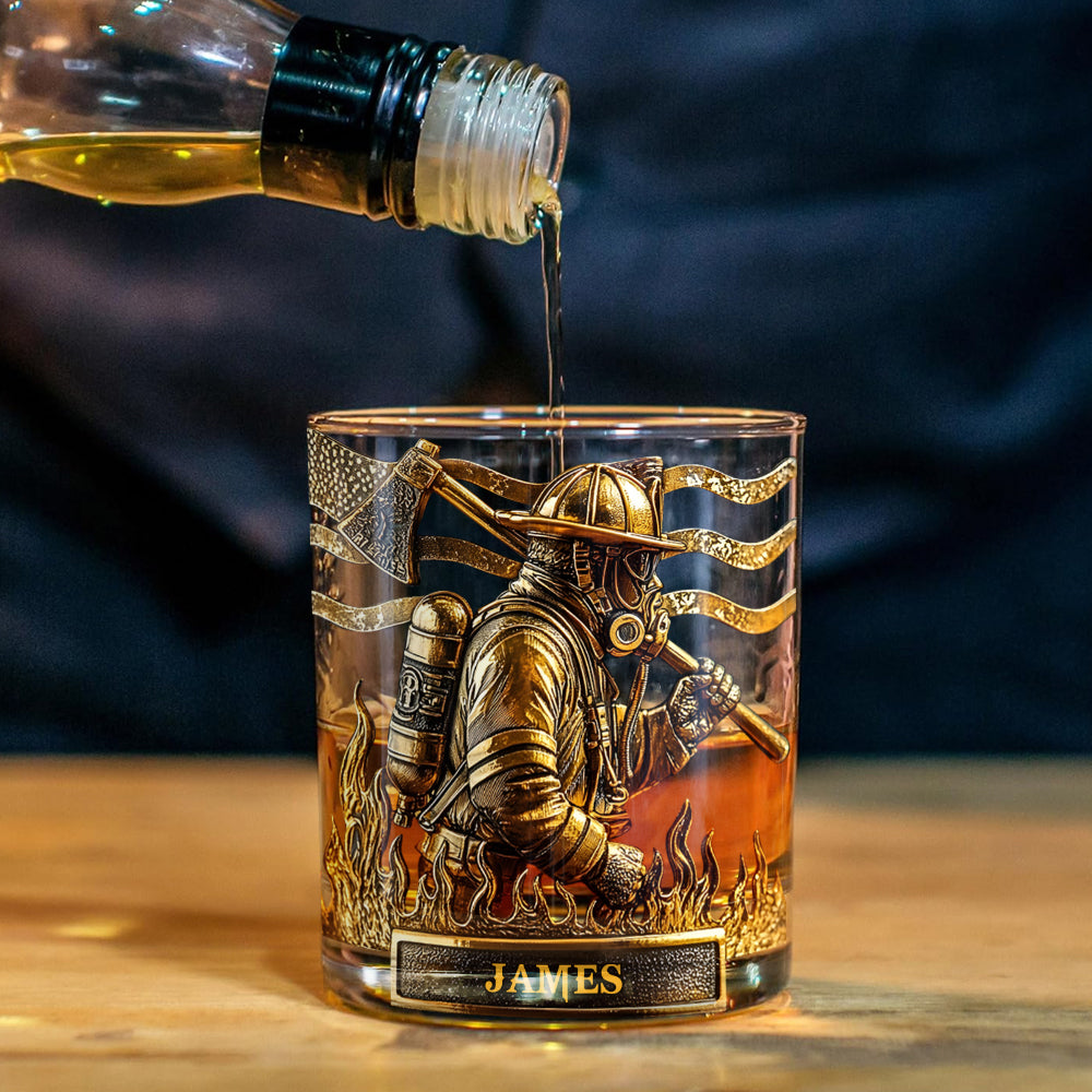 Stolzer Feuerwehrmann – Personalisiertes Whiskey-Dekanter-Set für Feuerwehrleute