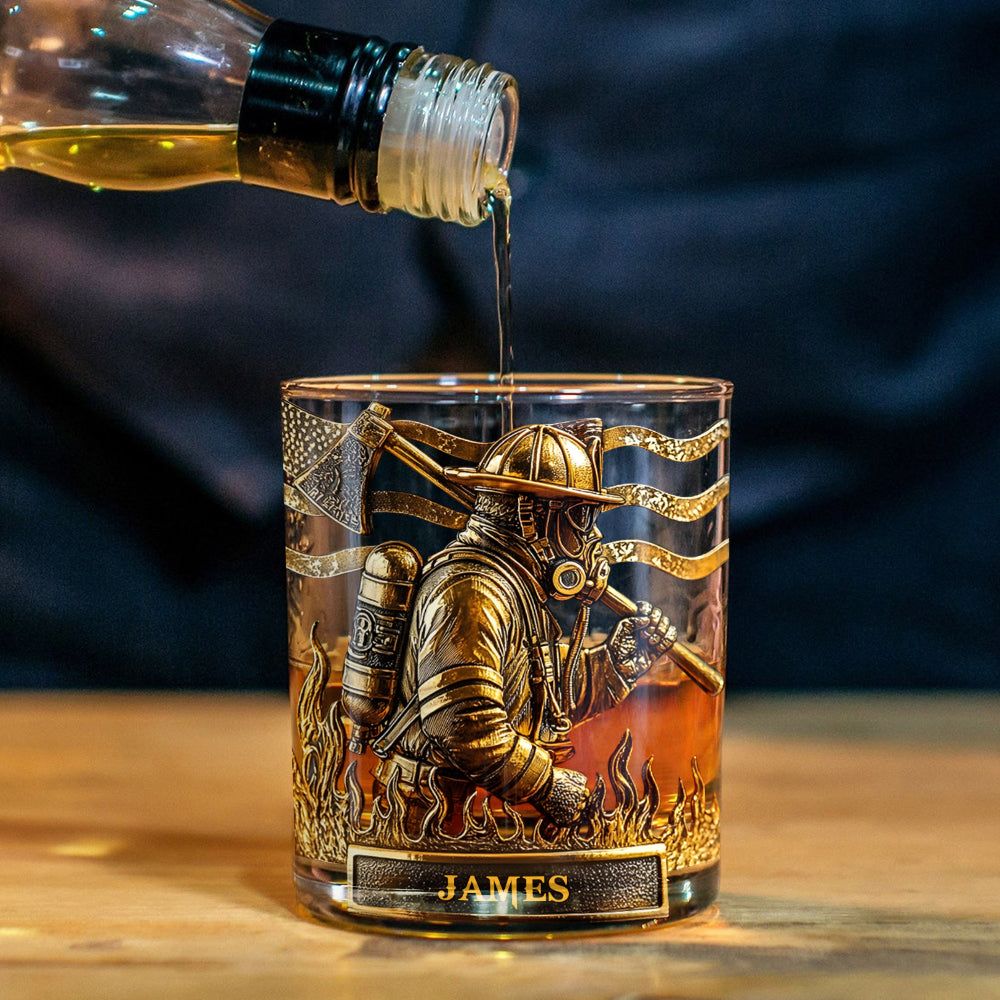 Proud Firefighter - Personalized Firefighter Whiskey Glass