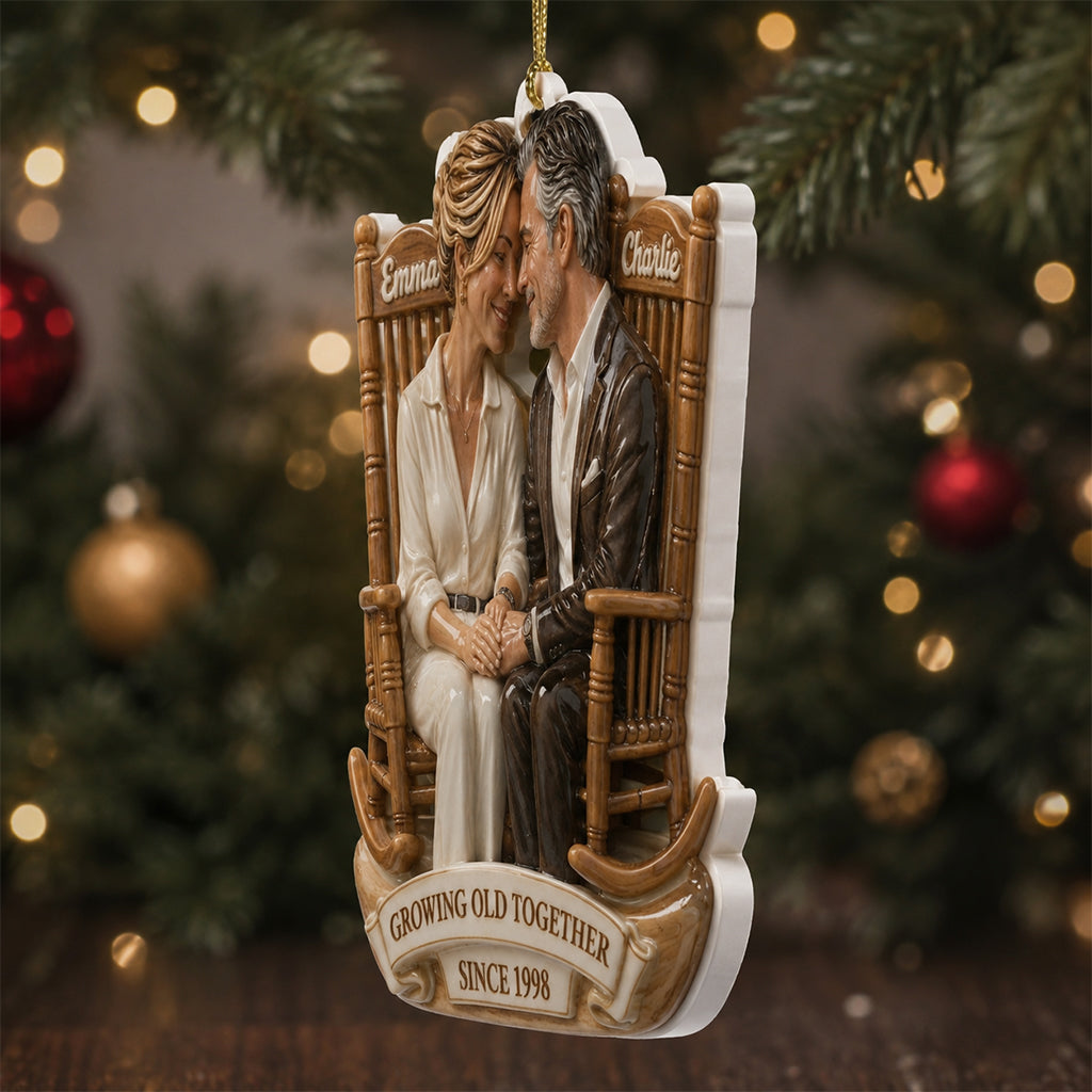 Gemeinsam Alt Werden - Personalisierte Premium 3D Ornament für Paare