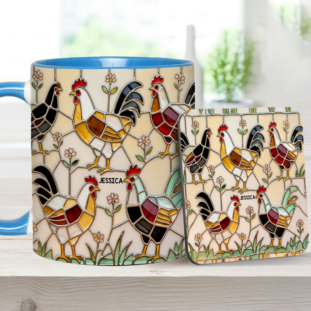 Chicken Farm - Personalized Chicken Accent Mug & Coaster