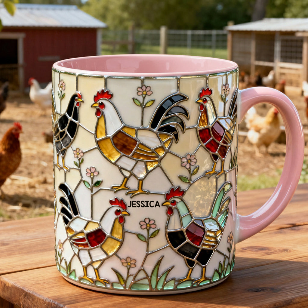 Chicken Farm - Personalized Chicken Accent Mug & Coaster