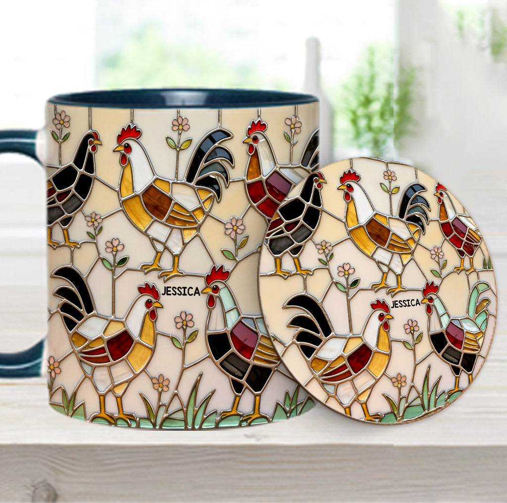 Chicken Farm - Personalized Chicken Accent Mug & Coaster