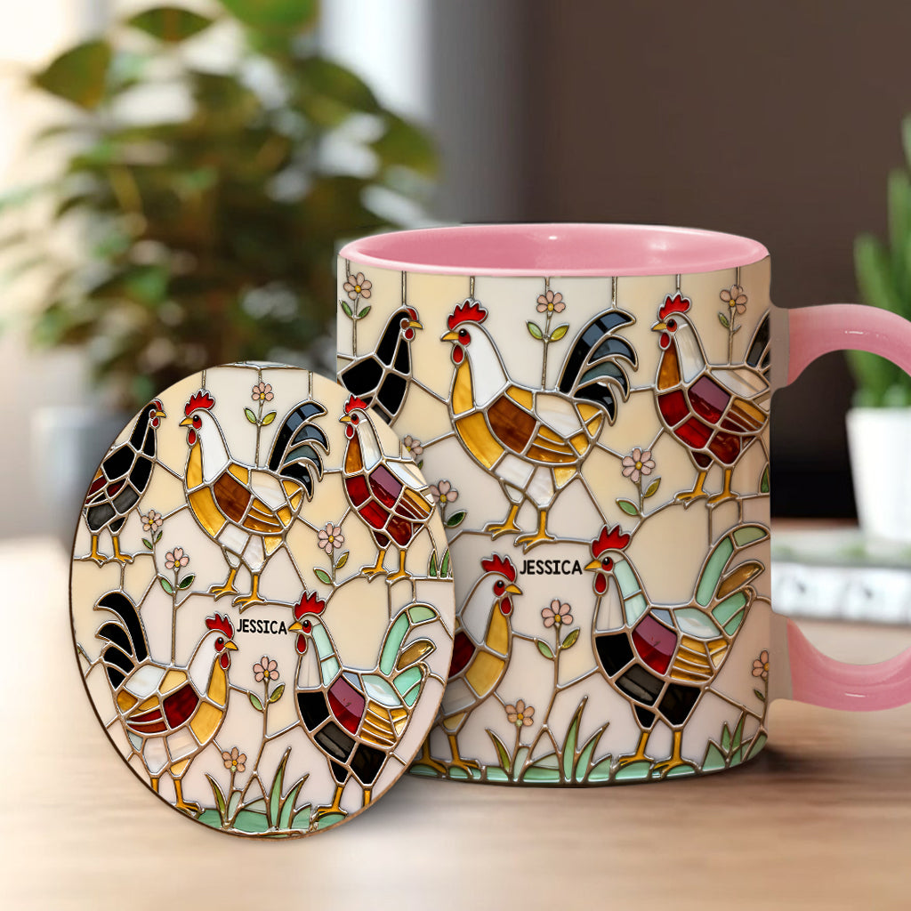 Chicken Farm - Personalized Chicken Accent Mug & Coaster