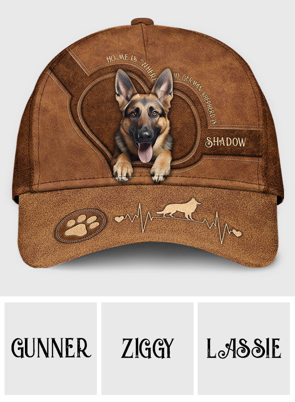 Zuhause ist, wo mein Deutscher Schäferhund ist – Personalisierte klassische Schäferhund-Kappe