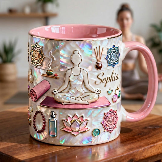 Peace Love Yoga - Personalized Yoga Accent Mug & Coaster