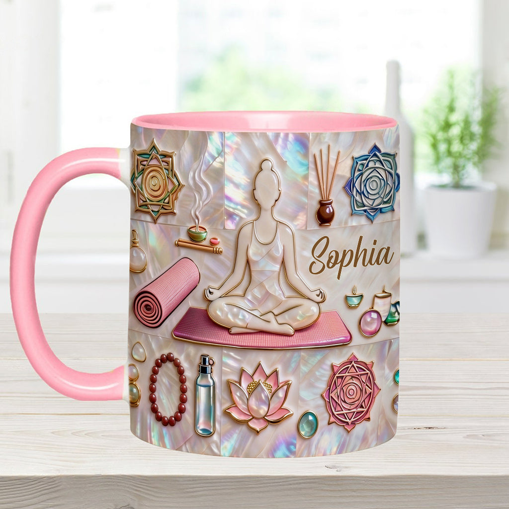 Peace Love Yoga - Personalized Yoga Accent Mug & Coaster