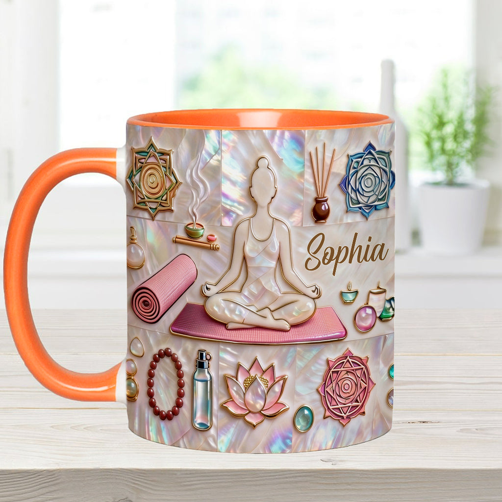 Peace Love Yoga - Personalized Yoga Accent Mug & Coaster