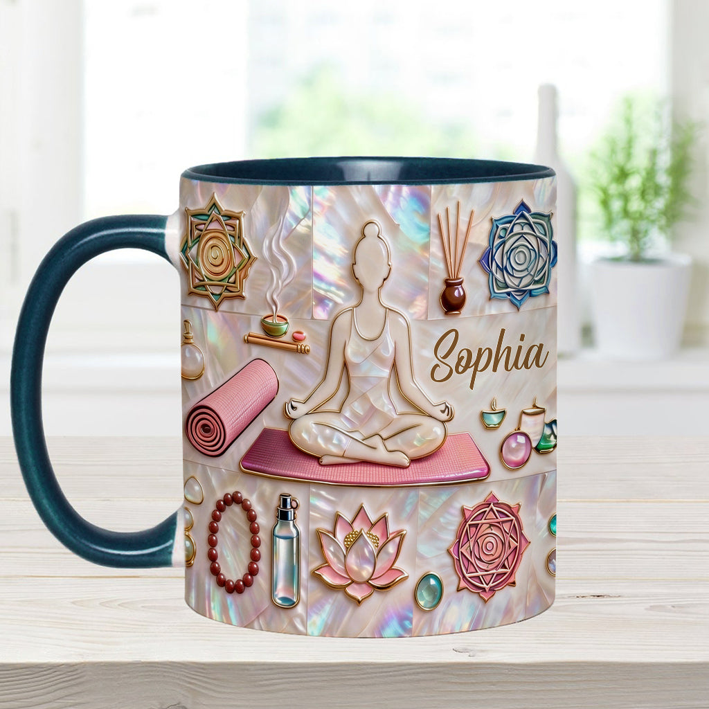 Peace Love Yoga - Personalized Yoga Accent Mug & Coaster