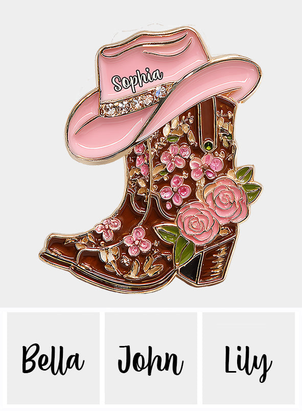 Cowgirl Boots - Personalized Cowgirl Pin