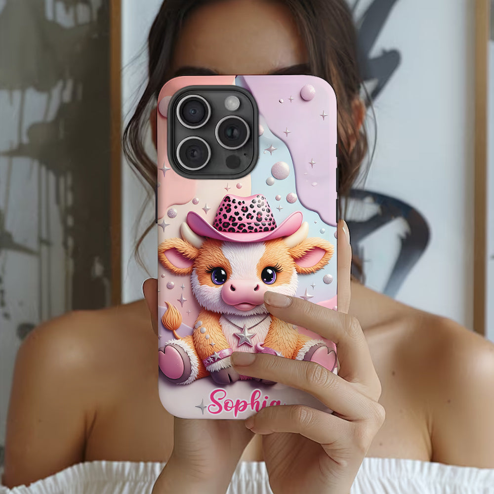 Niedliches Hochlandrind – Personalisierte Handyhülle mit Hochlandrind-Vollbild