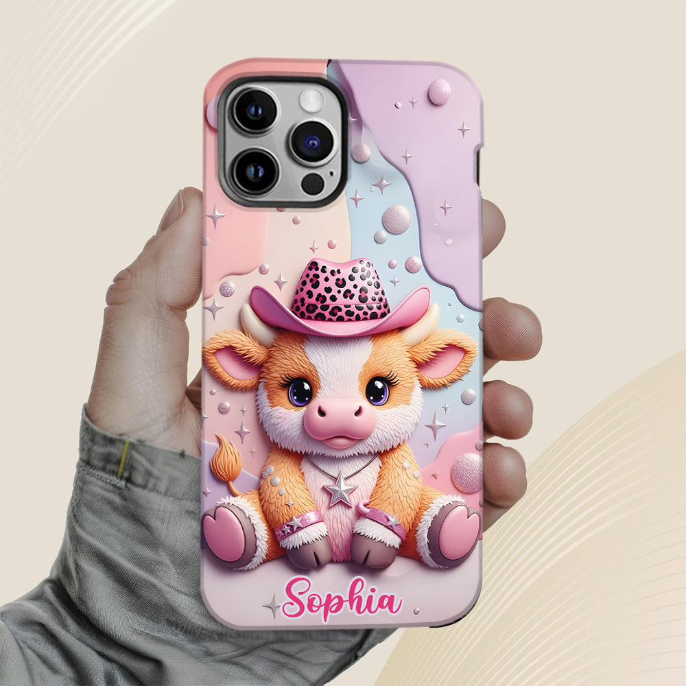 Niedliches Hochlandrind – Personalisierte Handyhülle mit Hochlandrind-Vollbild