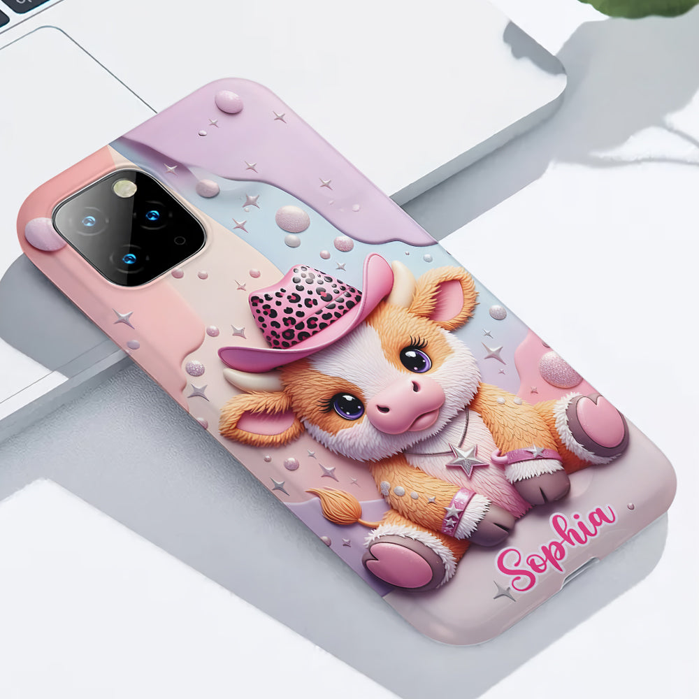 Niedliches Hochlandrind – Personalisierte Handyhülle mit Hochlandrind-Vollbild