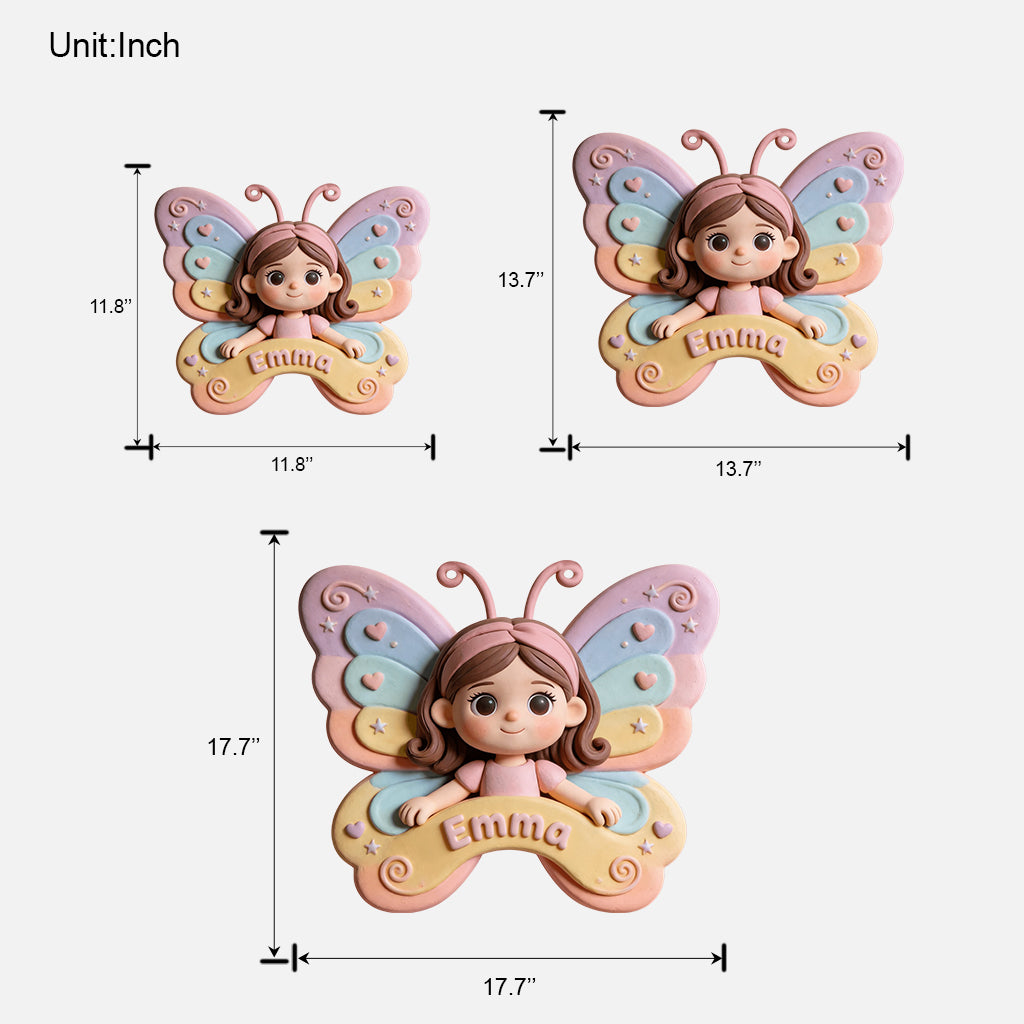 Butterfly Wings - Personalized Kid Custom Shaped Wood Sign