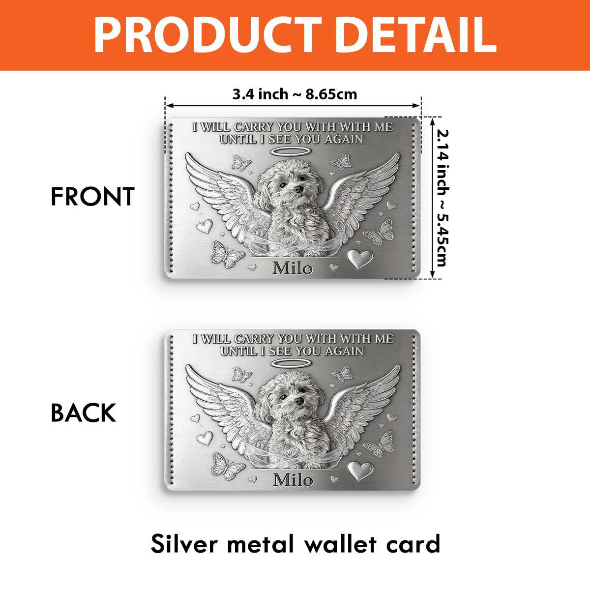 Ich werde dich bei mir tragen – Personalisierte Hunde-Geldbörsenkarte