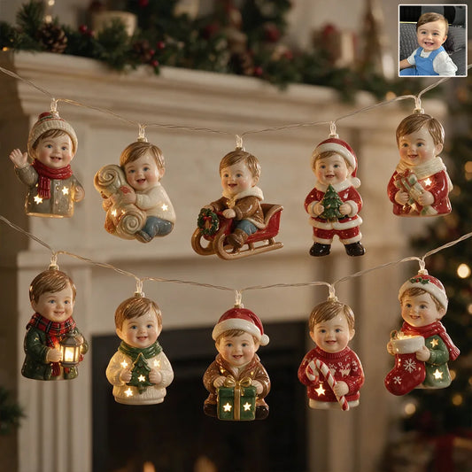 Weihnachten steht vor der Tür - Personalisierte Kinder-Lichterkette