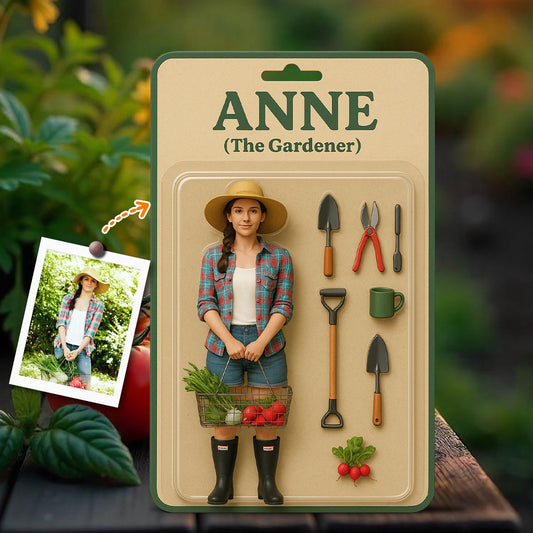 Individuelle Figur nach Foto – Personalisierte Garten-Acrylplakette in individueller Form