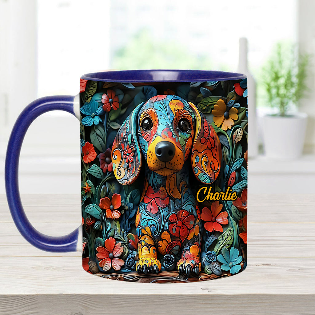 Love Dachshunds - Personalized Dachshund Accent Mug