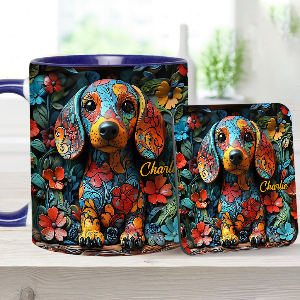 Love Dachshunds - Personalized Dachshund Accent Mug