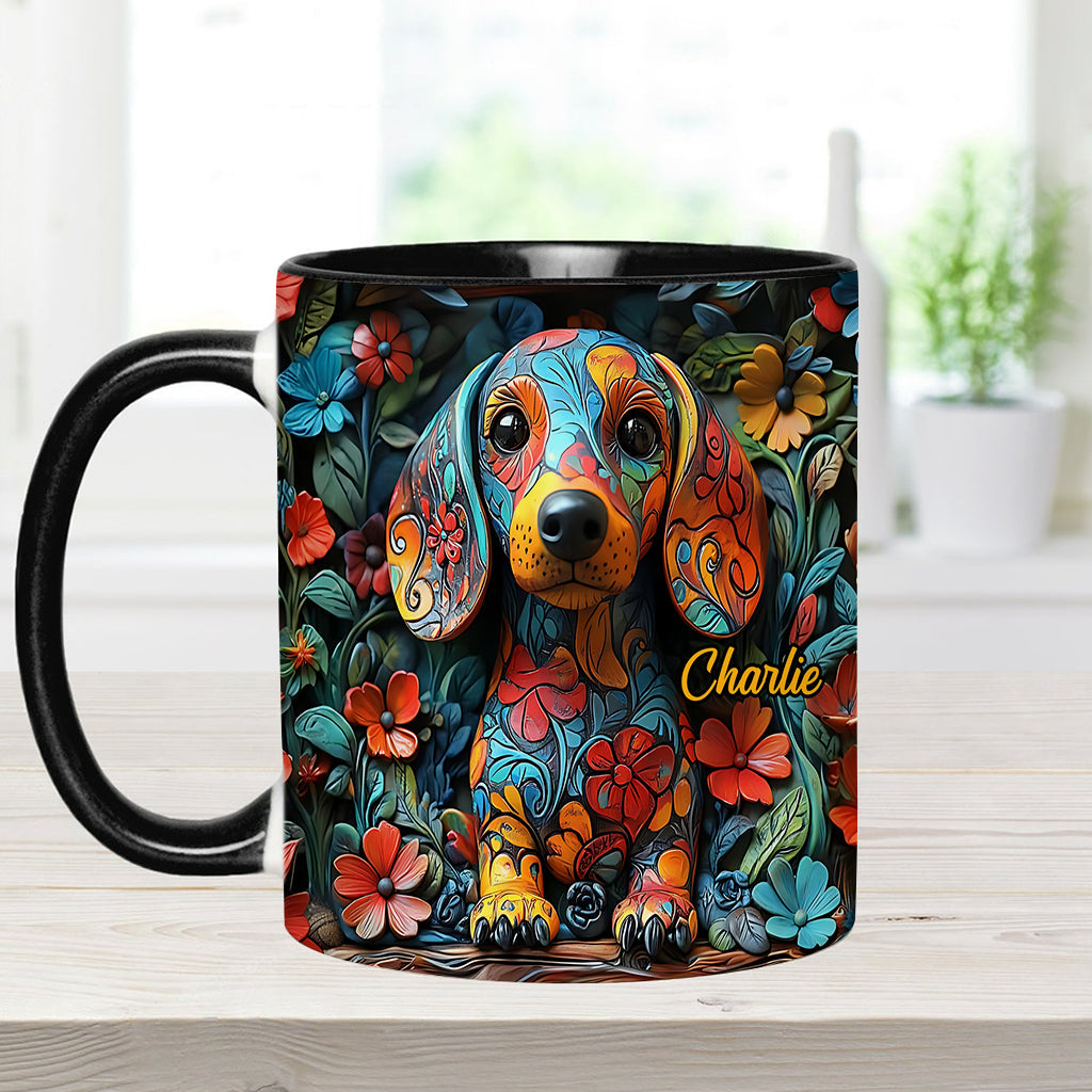 Love Dachshunds - Personalized Dachshund Accent Mug