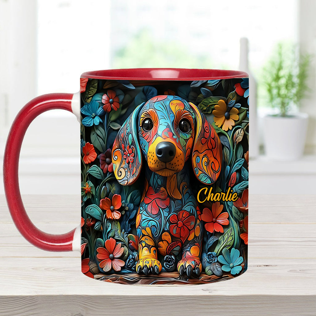 Love Dachshunds - Personalized Dachshund Accent Mug