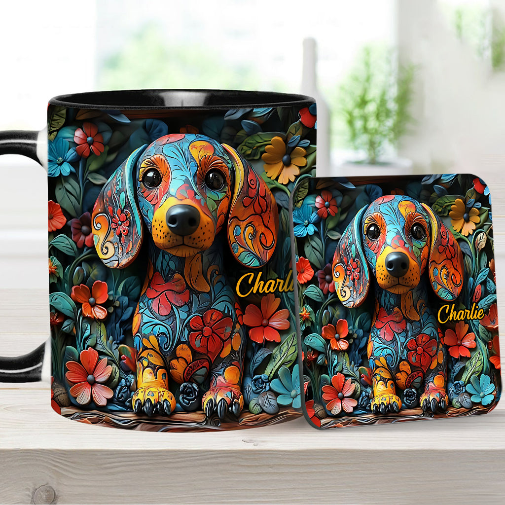 Love Dachshunds - Personalized Dachshund Accent Mug