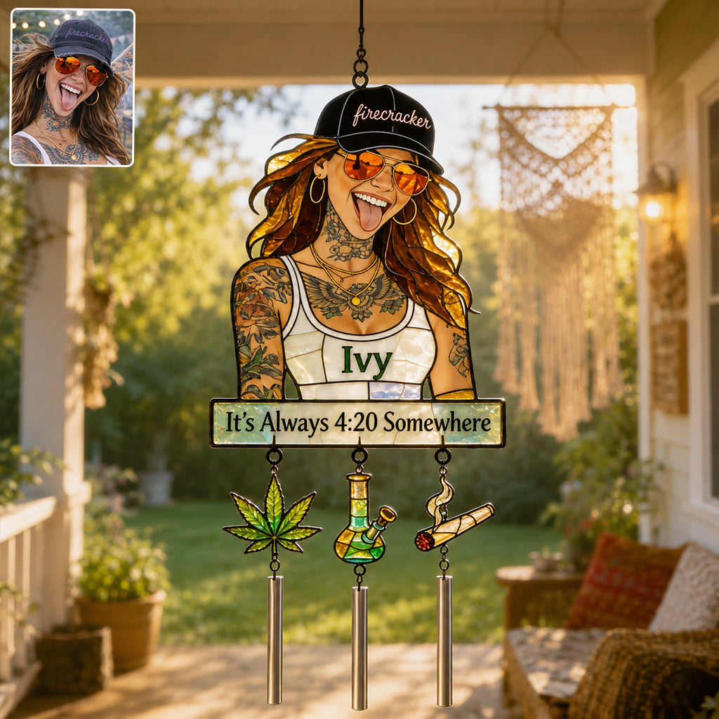 420 - Personalized Weed Wind Chime With Charm