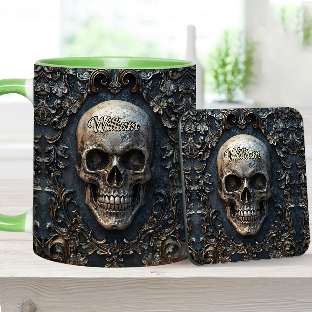 Berühr meinen Kaffee und ich trinke ihn aus deinem Schädel – personalisierte Tasse mit Totenkopf-Akzent