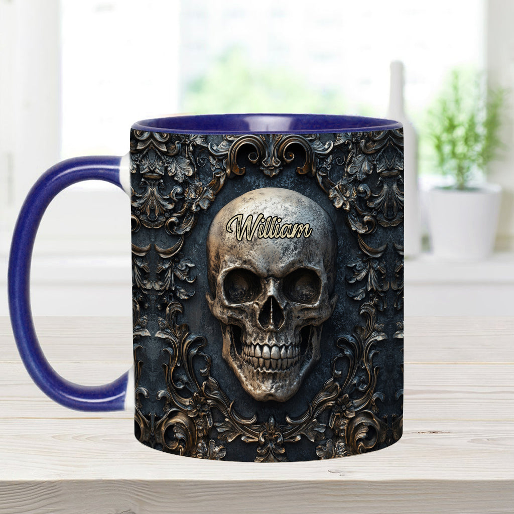Berühr meinen Kaffee und ich trinke ihn aus deinem Schädel – personalisierte Tasse mit Totenkopf-Akzent
