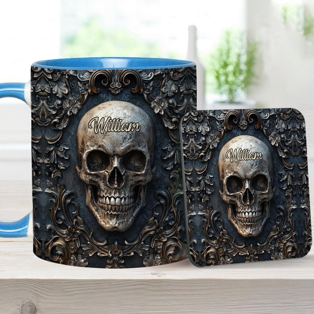 Berühr meinen Kaffee und ich trinke ihn aus deinem Schädel – personalisierte Tasse mit Totenkopf-Akzent