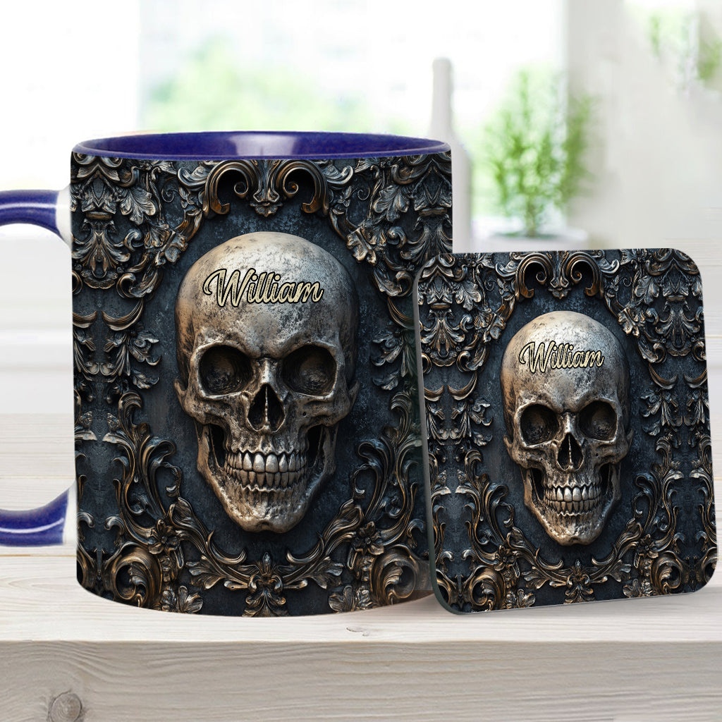 Berühr meinen Kaffee und ich trinke ihn aus deinem Schädel – personalisierte Tasse mit Totenkopf-Akzent