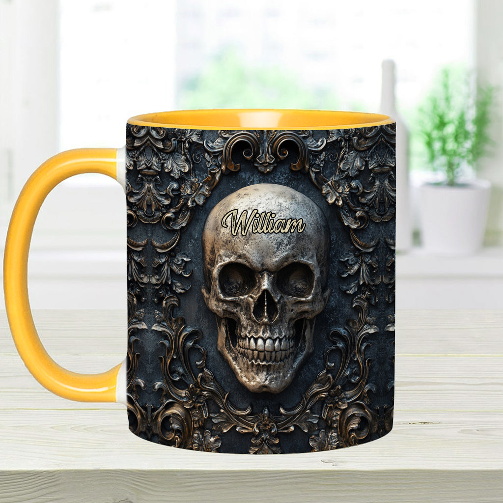 Berühr meinen Kaffee und ich trinke ihn aus deinem Schädel – personalisierte Tasse mit Totenkopf-Akzent