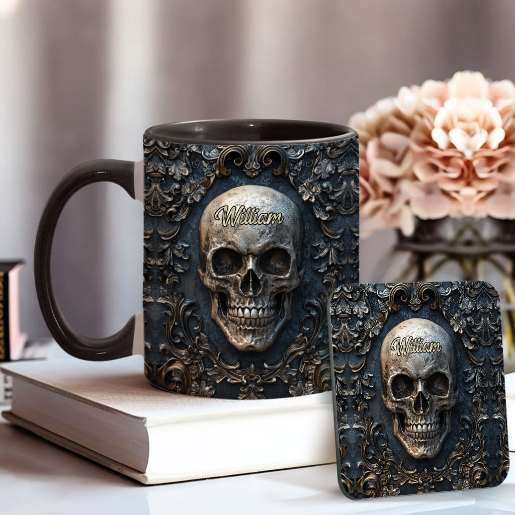 Berühr meinen Kaffee und ich trinke ihn aus deinem Schädel – personalisierte Tasse mit Totenkopf-Akzent