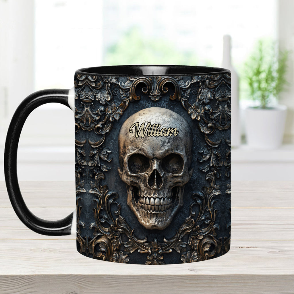 Berühr meinen Kaffee und ich trinke ihn aus deinem Schädel – personalisierte Tasse mit Totenkopf-Akzent