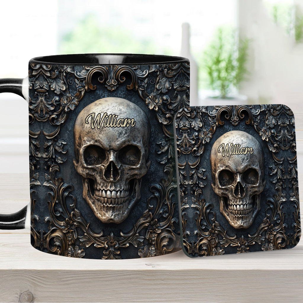 Berühr meinen Kaffee und ich trinke ihn aus deinem Schädel – personalisierte Tasse mit Totenkopf-Akzent