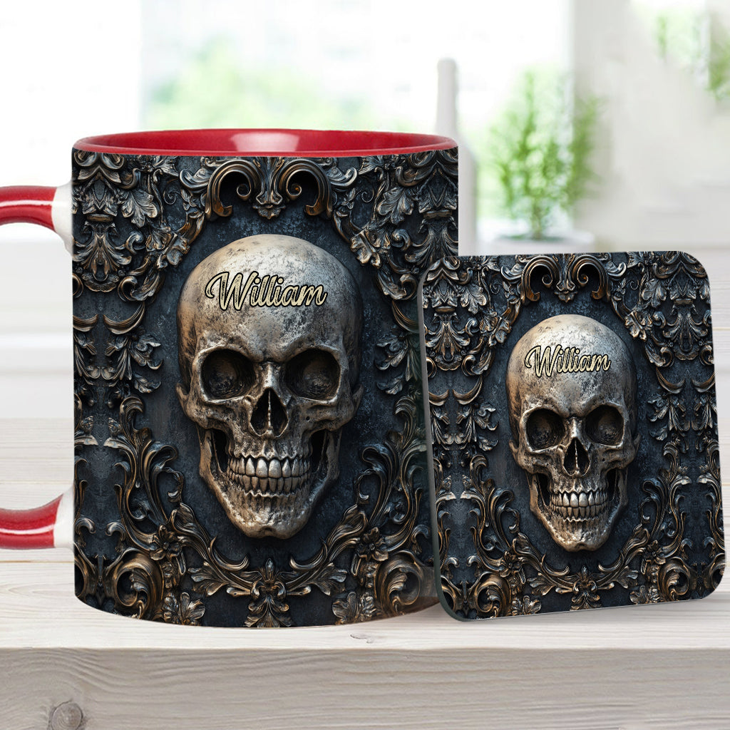 Berühr meinen Kaffee und ich trinke ihn aus deinem Schädel – personalisierte Tasse mit Totenkopf-Akzent